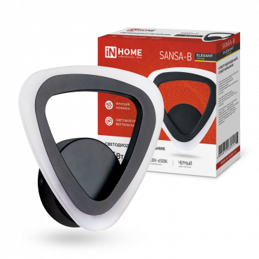 Светильник сд ELEGANT SANSA-B 15Вт 230В 3000-6500K 1200Лм STEP COLOR черный IN HOME