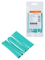 Набор трубок термоусаживаемых, не поддерживающих горение, клеевых, 8 типоразмеров, длиной 10 см ТТкНГ(3:1) "Моноцвет-диапазон, зеленый TDM"