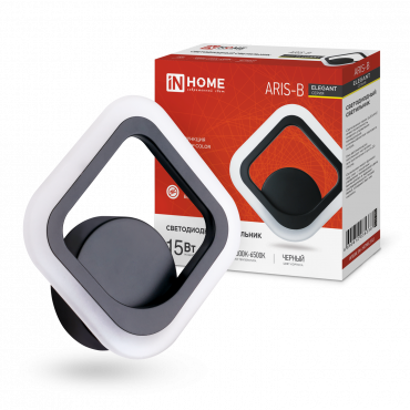Светильник сд ELEGANT ARIS-B 15Вт 230В 3000-6500K 1200Лм STEP COLOR черный IN HOME