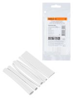Набор трубок термоусаживаемых, не поддерживающих горение, клеевых, 8 типоразмеров, длиной 10 см ТТкНГ(3:1) "Моноцвет-диапазон, белый TDM"