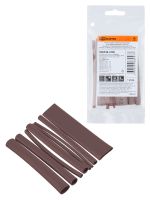 Набор трубок термоусаживаемых, не поддерживающих горение, клеевых, 8 типоразмеров, длиной 10 см ТТкНГ(3:1) "Моноцвет-диапазон, коричневый TDM"