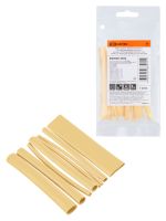 Набор трубок термоусаживаемых, не поддерживающих горение, клеевых, 8 типоразмеров, длиной 10 см ТТкНГ(3:1) "Моноцвет-диапазон, желтый TDM"