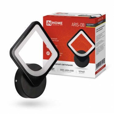 Светильник сд ELEGANT ARISTO-B 15Вт 230В 3000-6500K 1200Лм STEP COLOR черный IN HOME