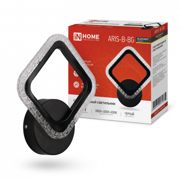 Светильник сд ELEGANT ARIS-B-BG 15Вт 230В 3000-6500K 1200Лм STEP COLOR черный IN HOME